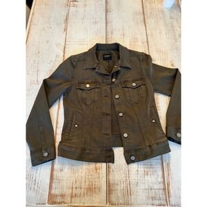 Liverpool Los Angeles Olive Night Denim Trucker Jacket XM1004WF Womens Small